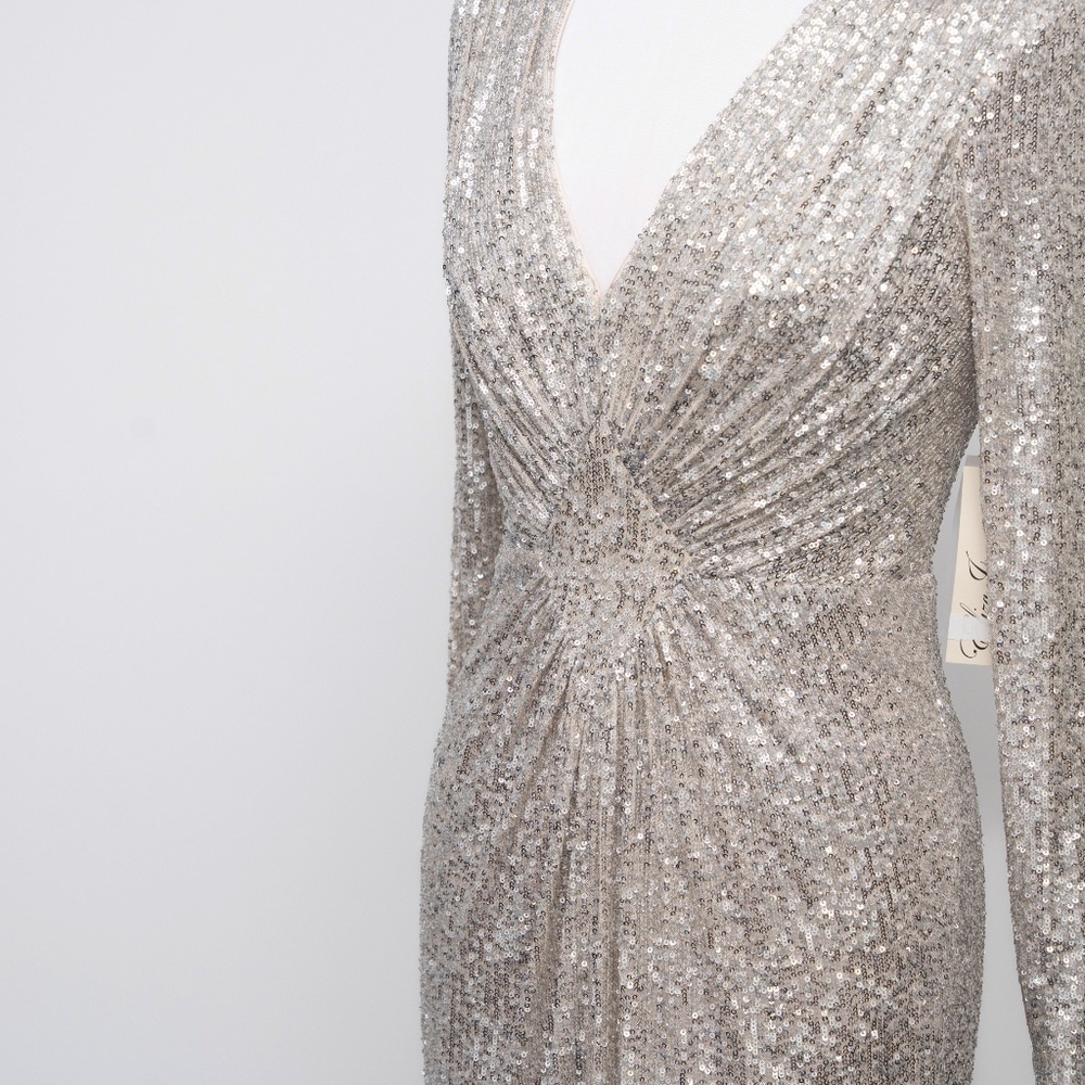 Eliza J -  Long‎ Sleeve Sequin Gown - Picture 12 of 14